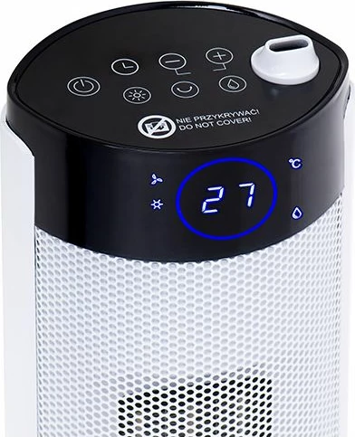 ngrohës qeramik ADLER AD7730 2200W me ekran LCD, lagështues 1L, telekomandë, kulla, i bardhë