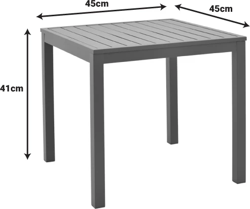 Tavolinë plazhi alumini, ngjyrë antracit, Kliton, 45x45x41cm