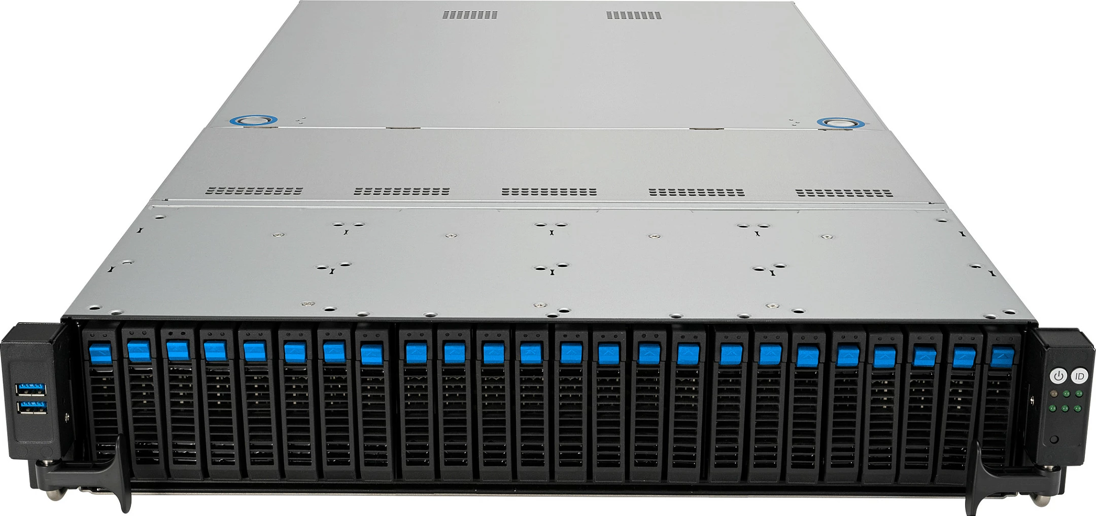Server barebone ASUS RS521A-E12-RS24U, Socket SP5, 2U Rack, AMD EPYC 9004, DDR5 deri 3TB, 26x 2.5" hot-swap, zi/argjendtë