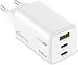 Karikues USB MEDIARANGE MRMA123, 100W GaN, 2x USB-C PD 3.0 + 1x USB-A QC 3.0, i bardhë
