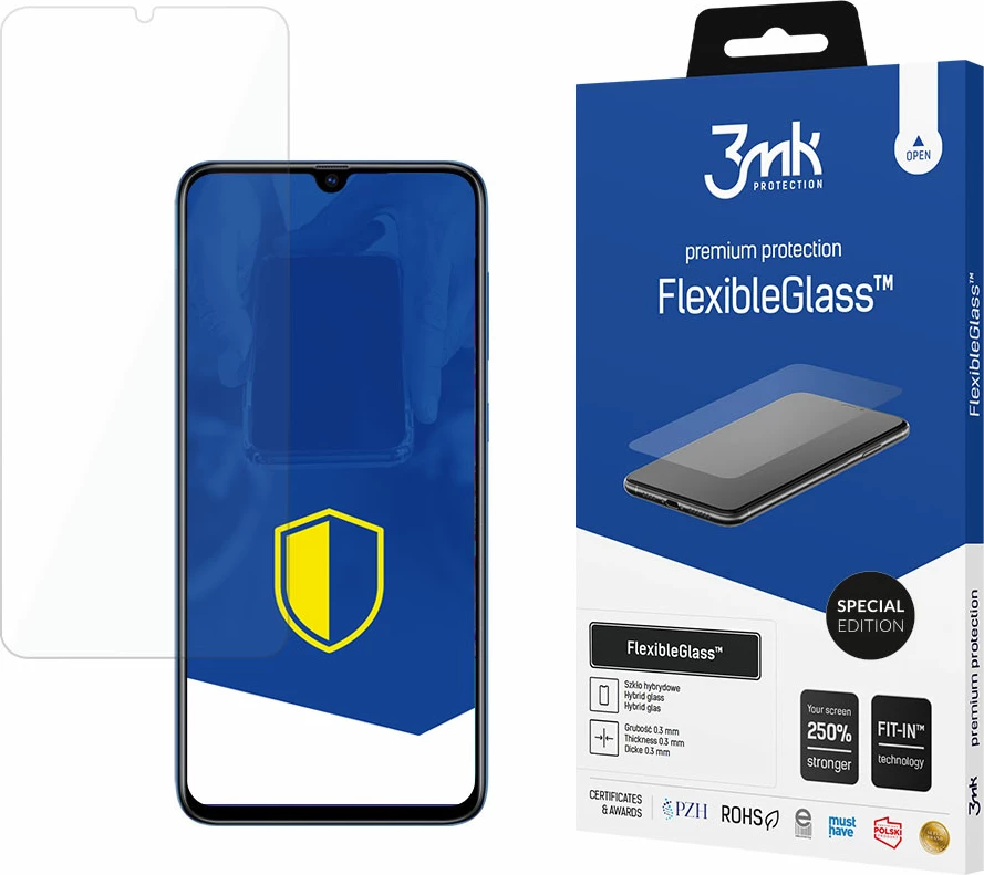 mbrojtës ekrani hibrid 3mk FlexibleGlass Special Edition për Samsung Galaxy A70/A70s, antimikrobial 7H, Transparent, set me aksesorë