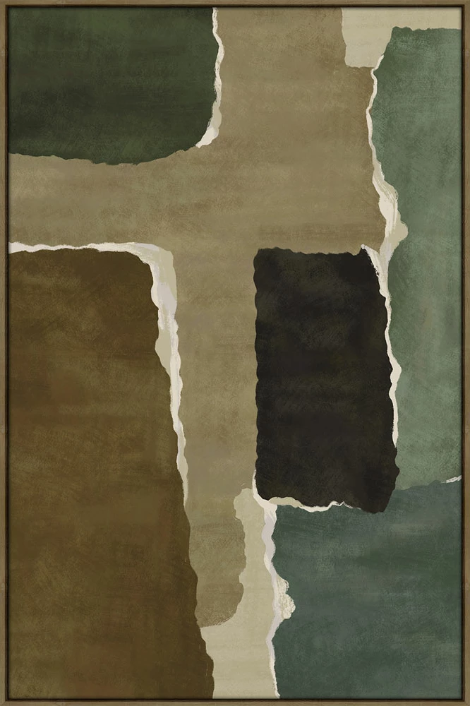 Pikturë dekorative CROSS LINE me kornizë, kanavacë, ngjyrë kafe, shumëngjyrëshe, dru natyral, 120x80x4cm