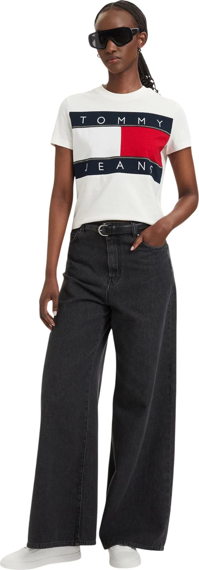 Maicë për femra Tommy Hilfiger Jeans DW0DW22818, e bardhë [Madhësia: XS]