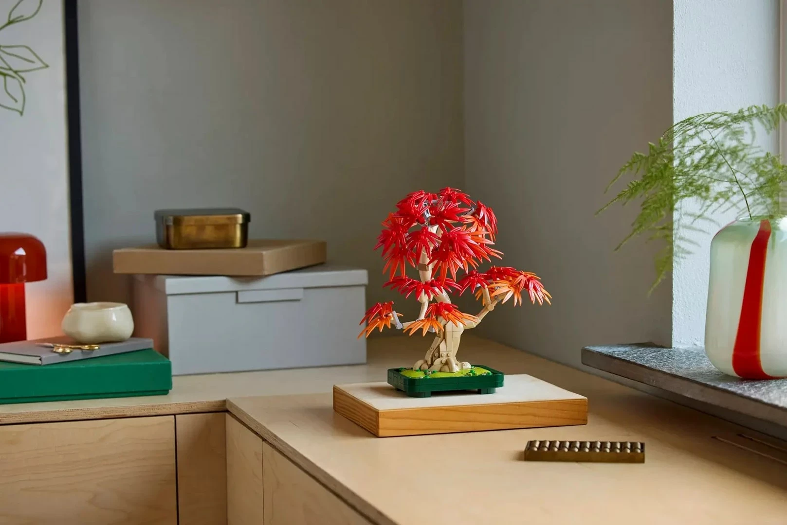 Set LEGO Japanese Red Maple Bonsai Tree 10348, për të rritur, 220mm, e kuqe/portokalli