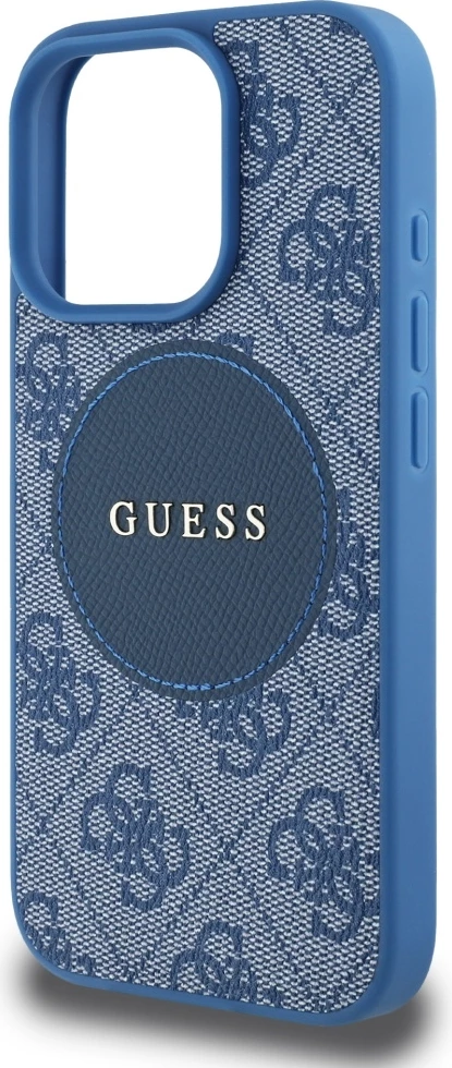 Mbështjellës Guess 4G Circle Classic Logo MagSafe për iPhone 16 Pro, Kaltër