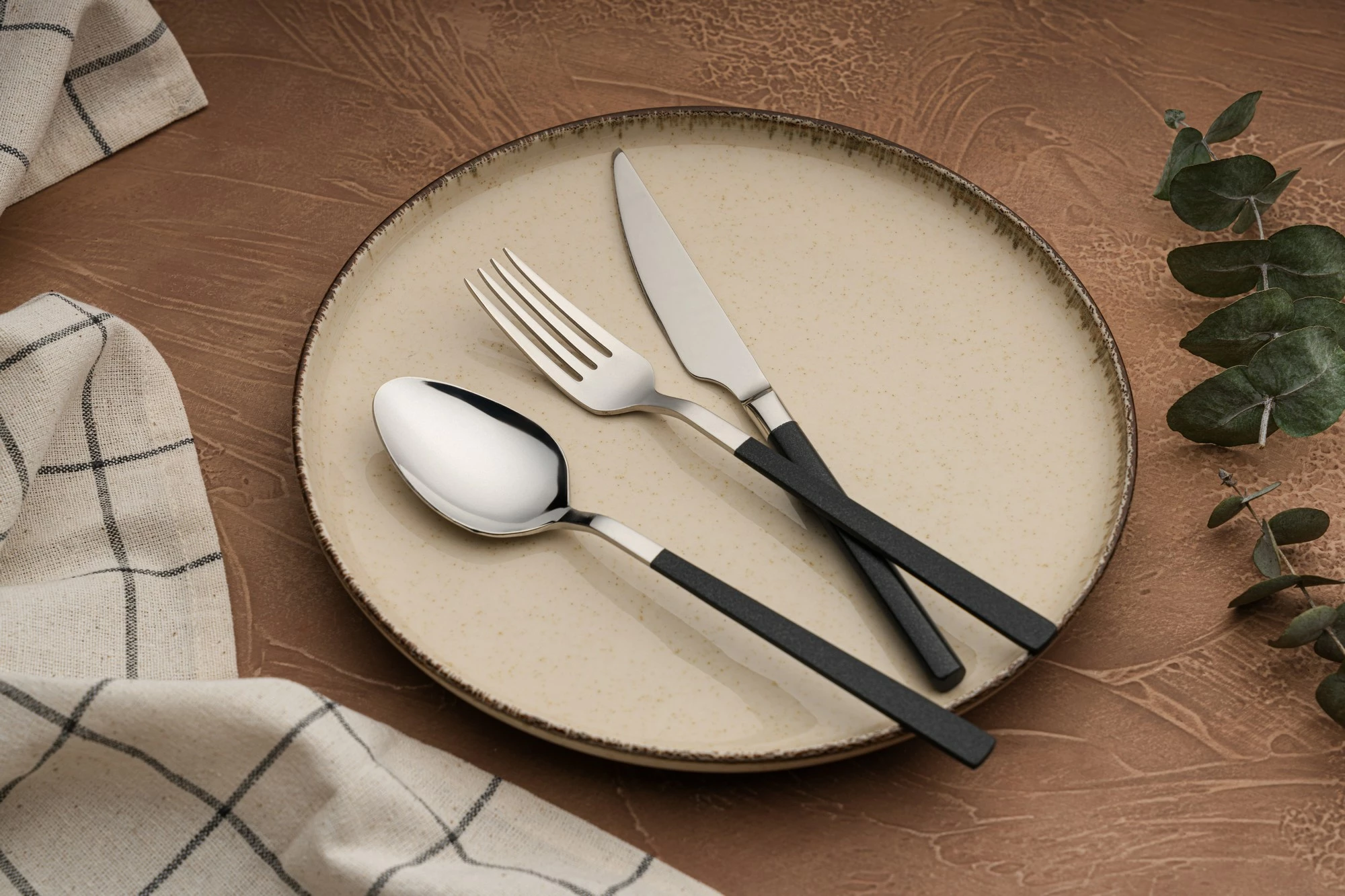 Set lugë, pirunë dhe thika (12 copë), Hermia Concept, CBK12CH-BL