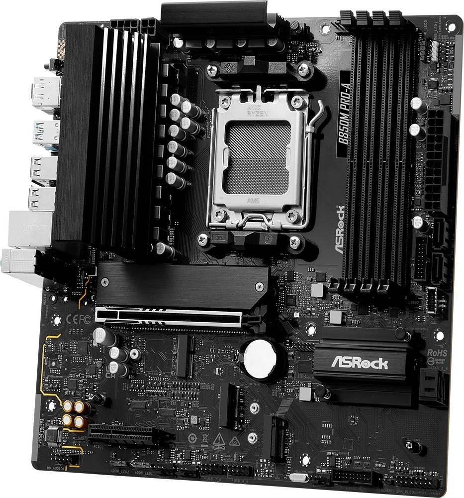 Pllakë amë ASRock B850M PRO-A, Socket AM5, micro ATX, DDR5, e zezë