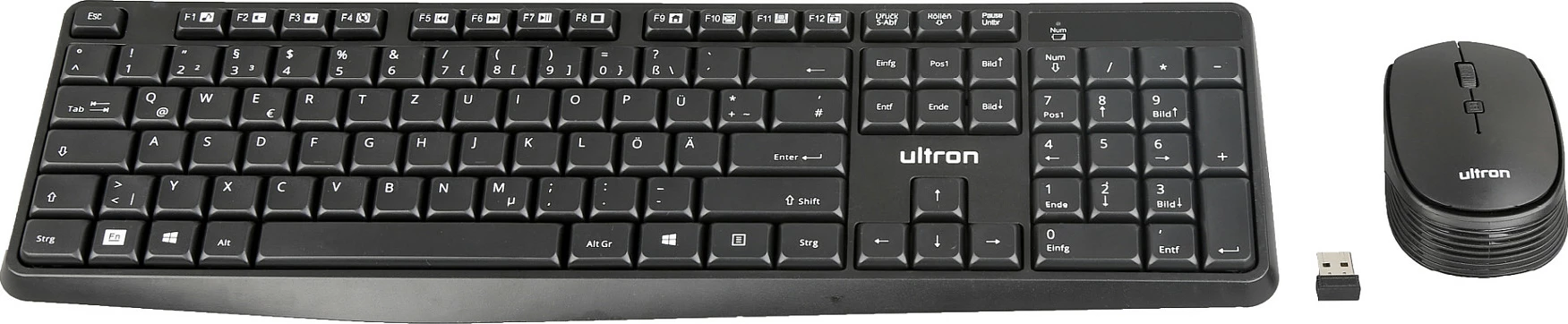 Set tastierë + Maus pa tela Ultron UMC300, full-size 100%, RF 2.4GHz, 1600 DPI, i zi