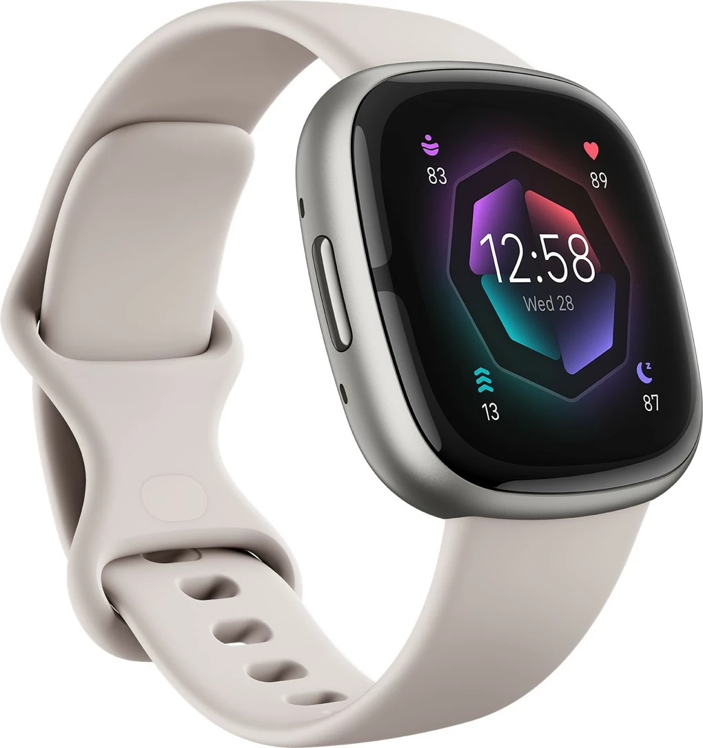 Smartwatch Fitbit Sense 2, lunar white