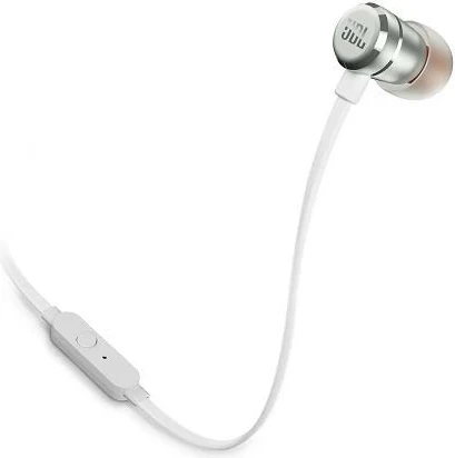 Kufje me kabllo JBL Tune 290, in-ear, mikrofon + kontroll 1-butoni, Pure Bass, argjend