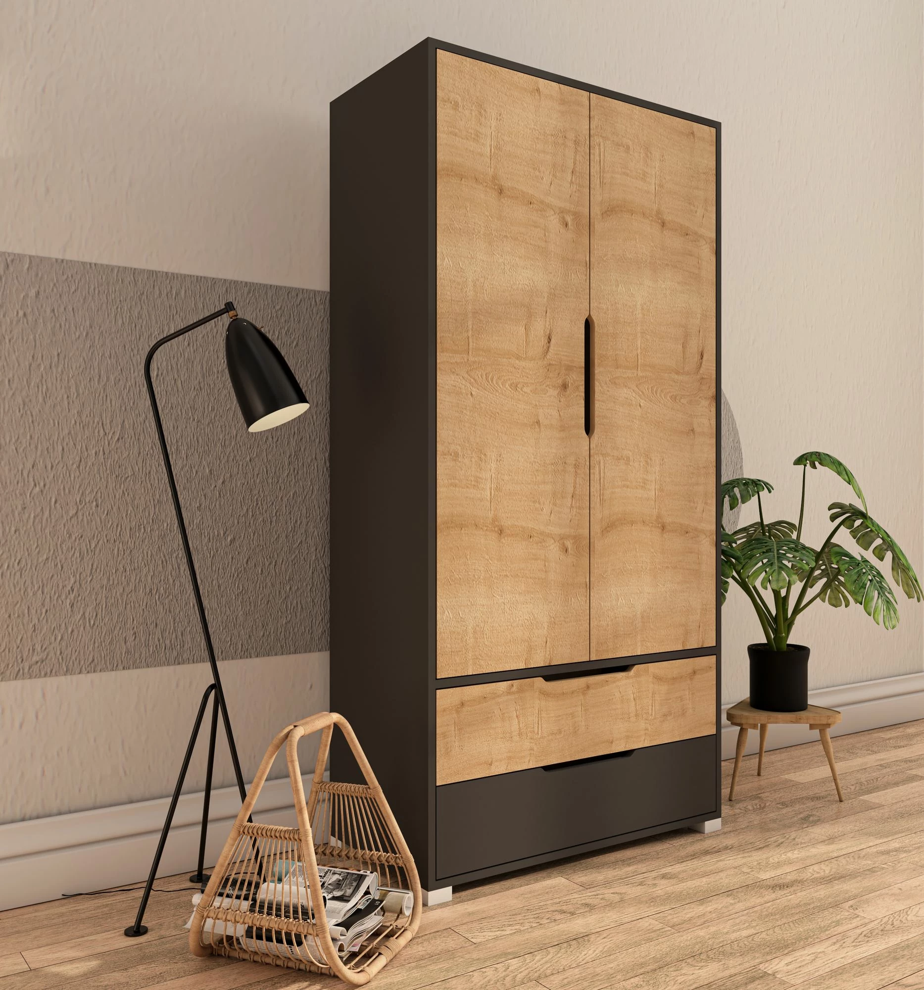 Dollap Skye Decor Flora 90, anthracite, lisi sapphire