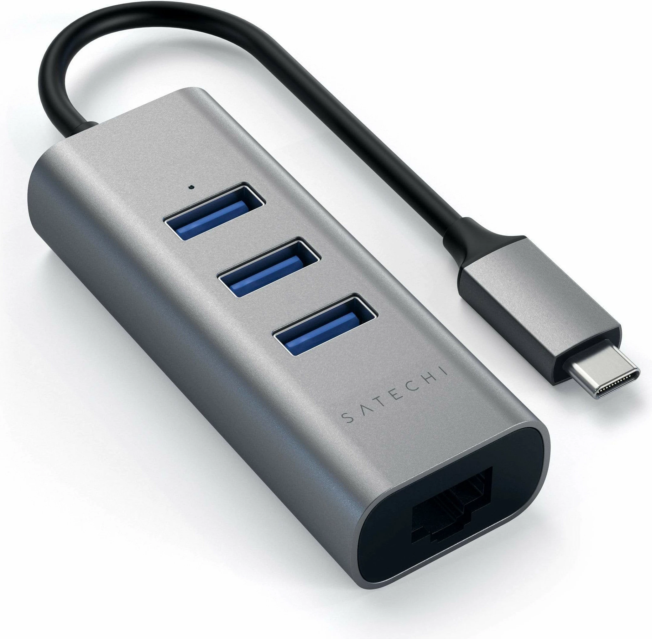 Hub USB-C Satechi ST-TC2N1USB31AM, 3x USB 3.0 + Ethernet, gri