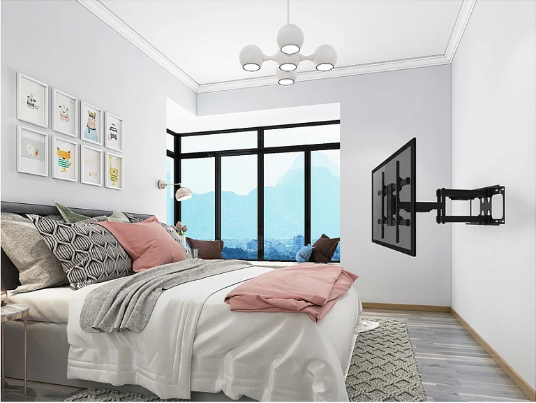 Mbajtëse muri TV EQUIP, 37"-90", e pjerrët dhe e rrotullueshme, VESA 200x200, 75 kg, e zezë