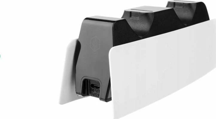 Stacion karikimi i dyfishtë Fixed FIXPS5-DCC-BW për kontrollor PS5 DualSense, USB-C 5V/2A, bardhë/zi