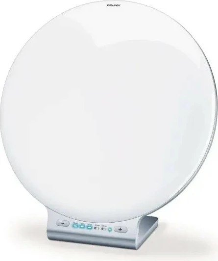 Lampë dite, Beurer TL100, 10000 lux, timer LED, 10 nivele ndriçimi, diametër 33.4 cm, Silver/White