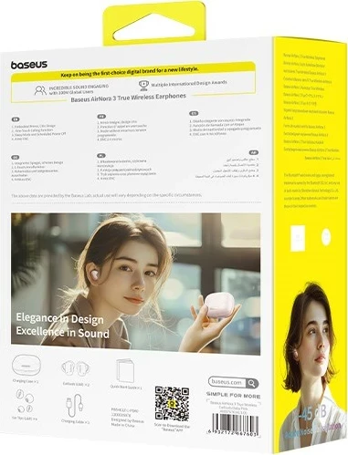 Kufje Baseus AirNora 3, True Wireless Stereo (TWS), Bluetooth, Rozë