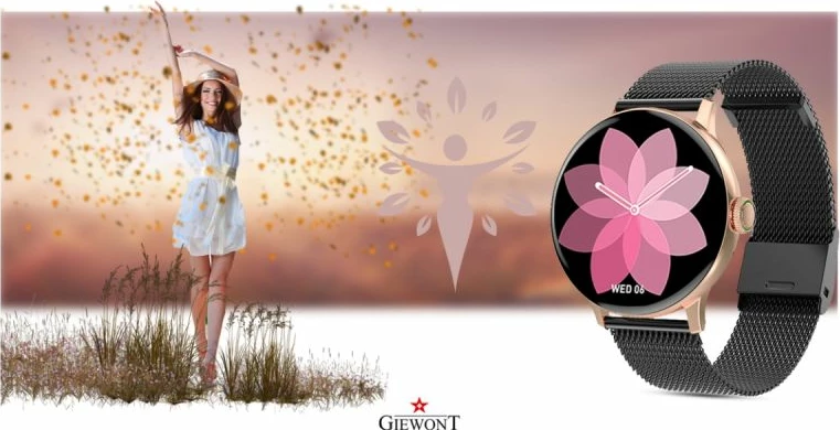 Smartwatch për femra Giewont, rozë gold