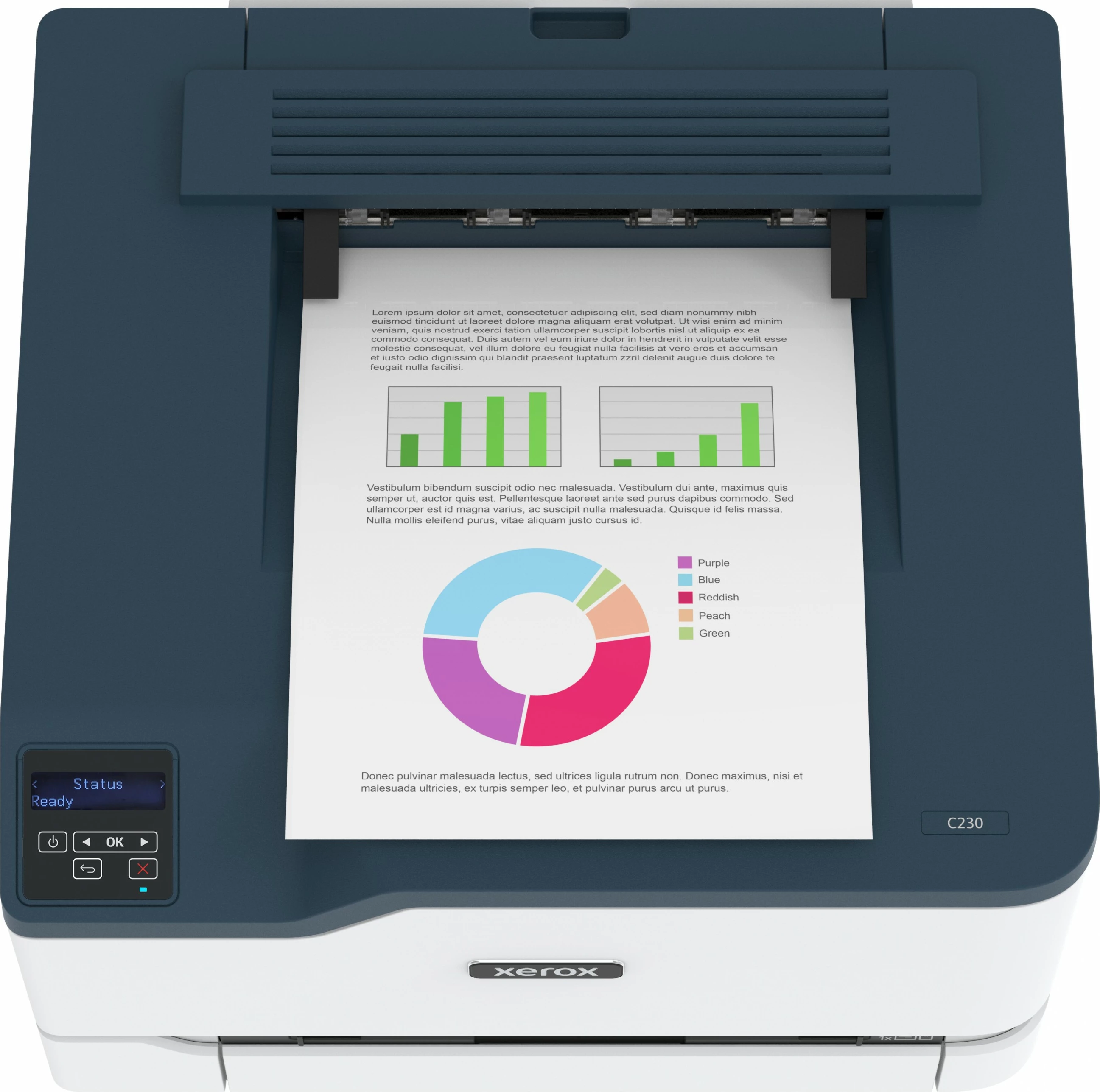 Printer lazer Xerox C230, 24 faqe/min, AirPrint, USB, LAN, WiFi, duplex