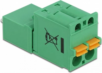 Terminal block set DeLOCK për PCB 2-pin, pitch 5.08 mm, vertikal, jeshil