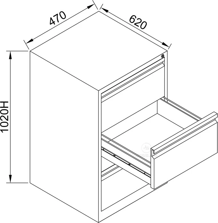 Dollap për ruajtje, 3 sirtarë, ngjyrë gri e çelët, Skye Decor, Js1021