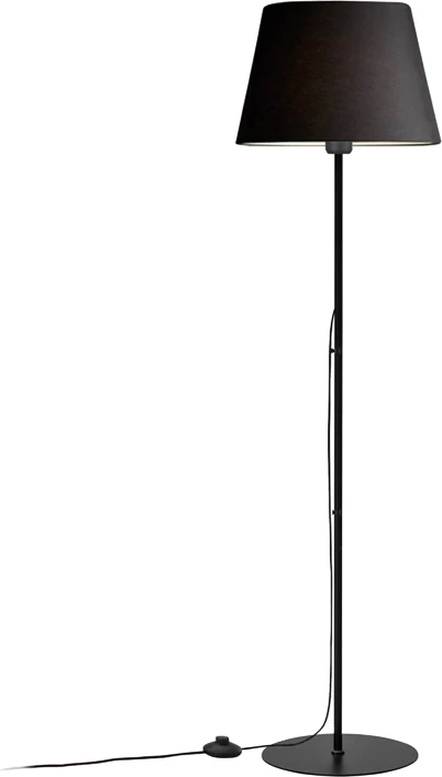 Llambë dyshemeje Lumider E27, stof-metal, e zezë, D35x152cm