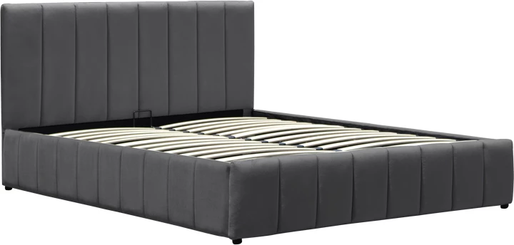 Krevat Snuggle me hapsirë për depo, kadife, antracit, 160x200cm