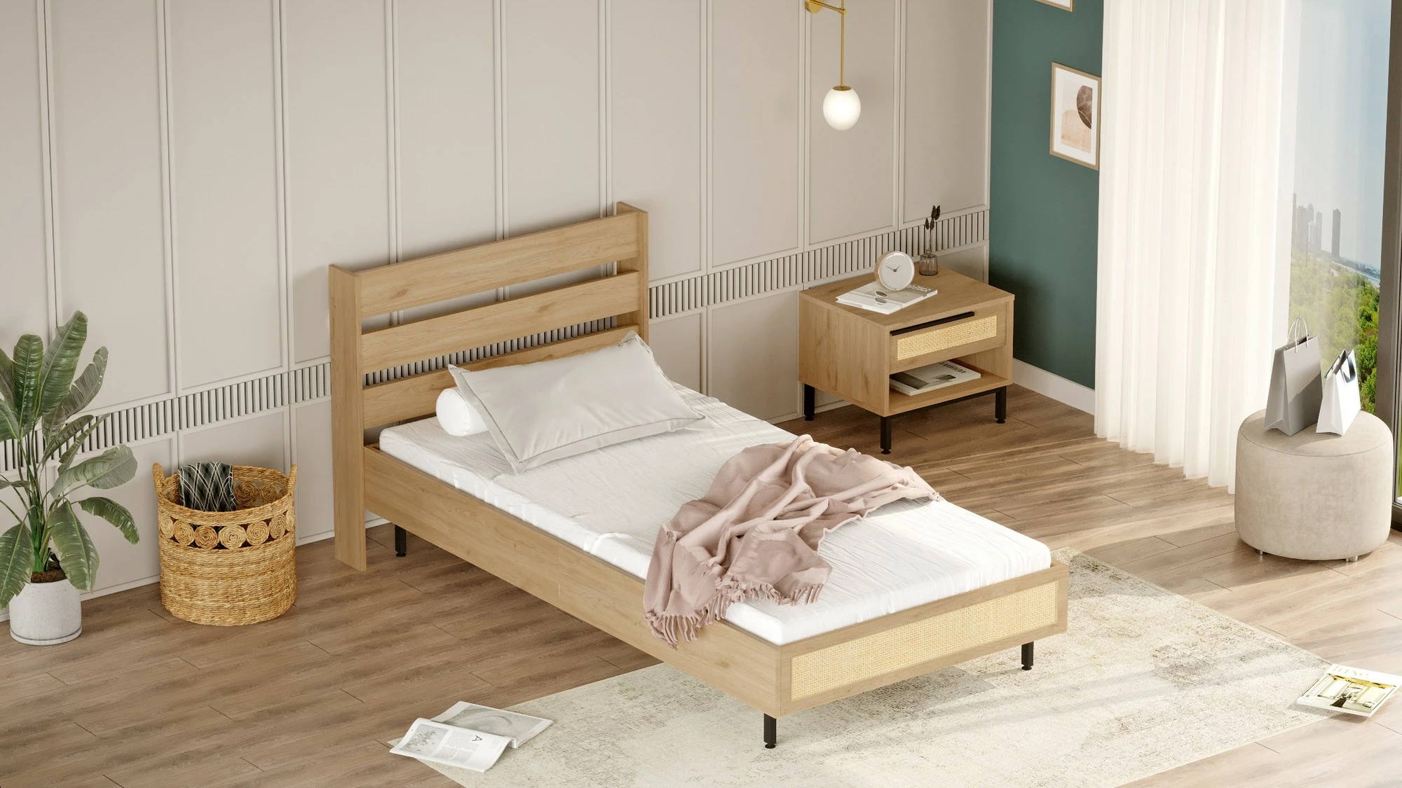 Set dhome për të rinj Skye Decor, ngjyrë lisi, ON22-SU