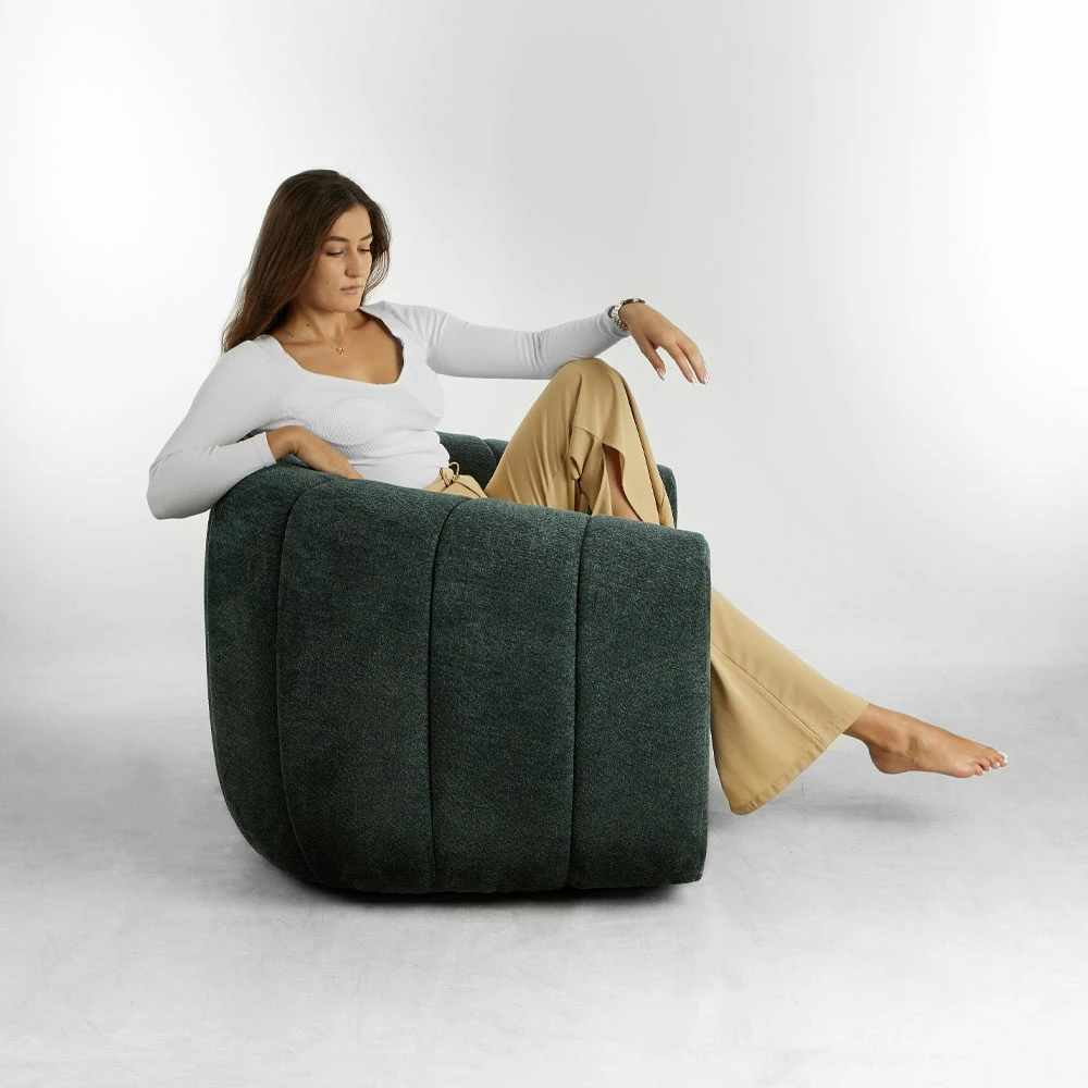 Fotelje rrotulluese Ascot, ngjyrë jeshile ujore, 99x83.5x72.5