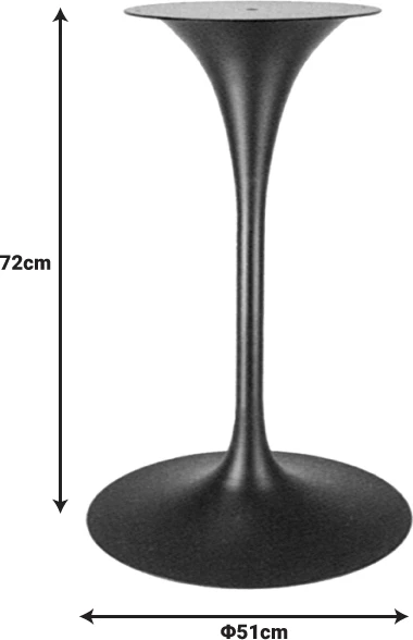 Bazë tavoline metalike, ngjyrë e zezë, D51x72cm