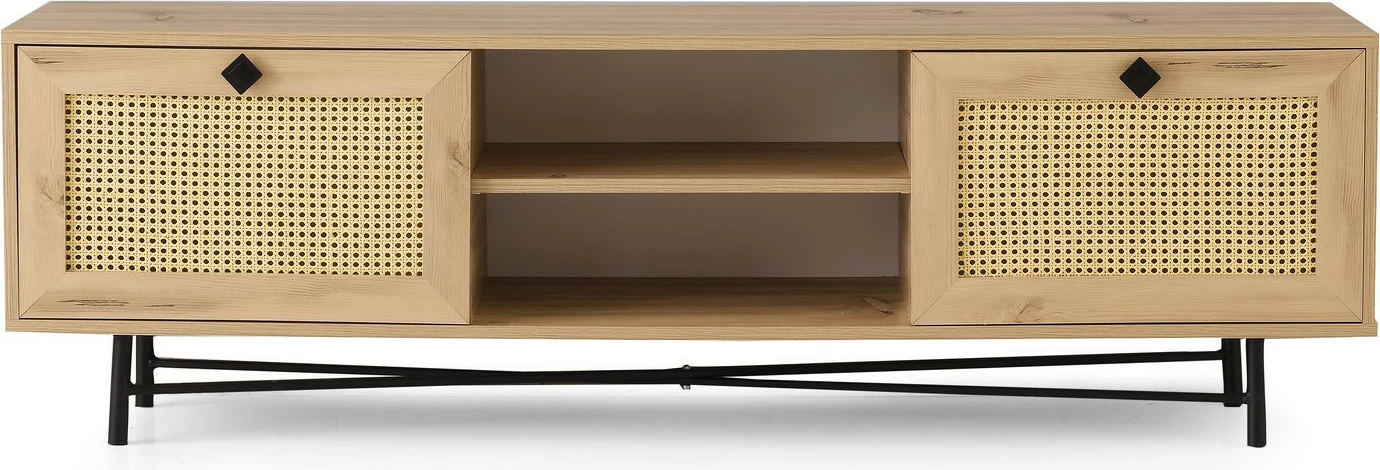 Komodë TV Hanah Home, Begonya 180, ngjyrë lis dhe e zezë