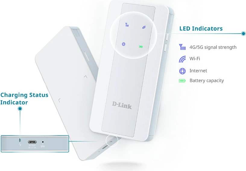 Hotspot mobil 5G D-Link NR AX1800 Wi‑Fi 6, 8000mAh, i bardhë