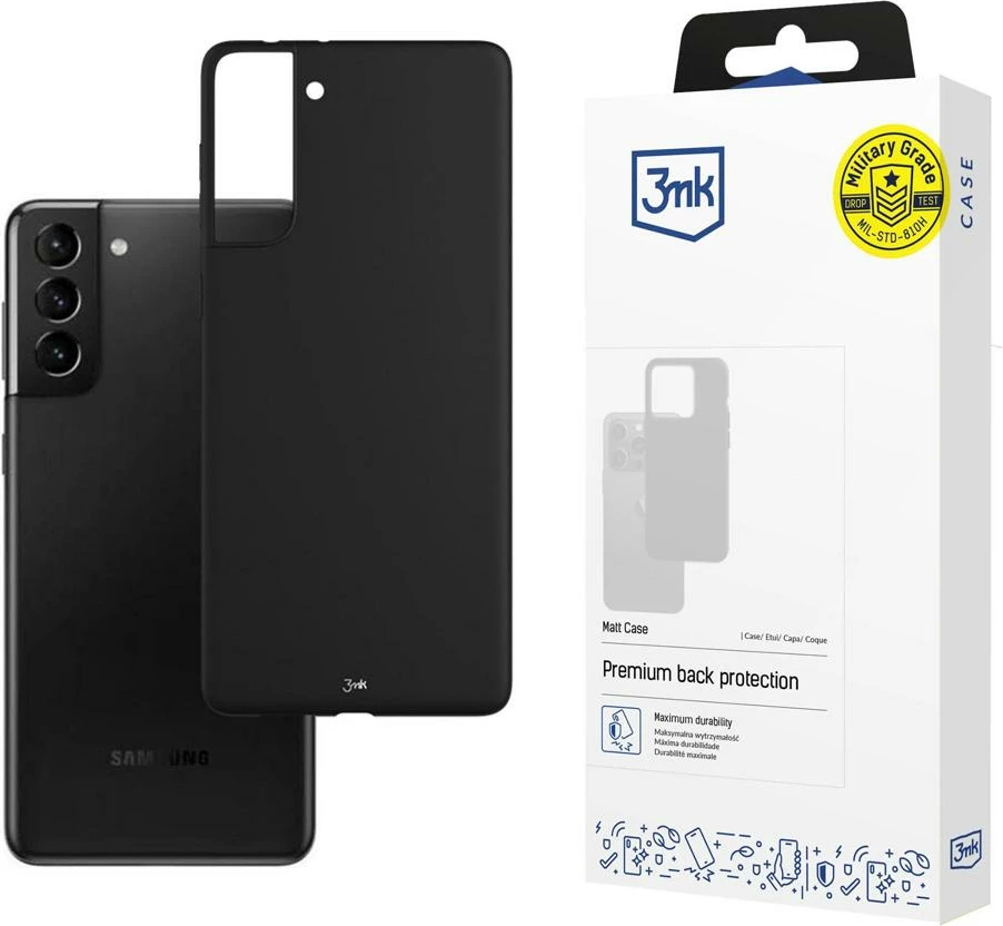 Mbështjellës 3mk Matt Case për Samsung Galaxy S21+ 5G, i zi