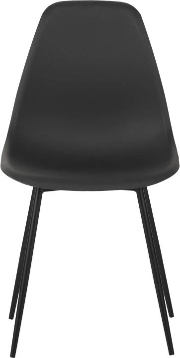 Karrige Ballen, PP e zezë, këmbë metalike të zeza, 41.5x53x84.5cm (set prej 4 copash)