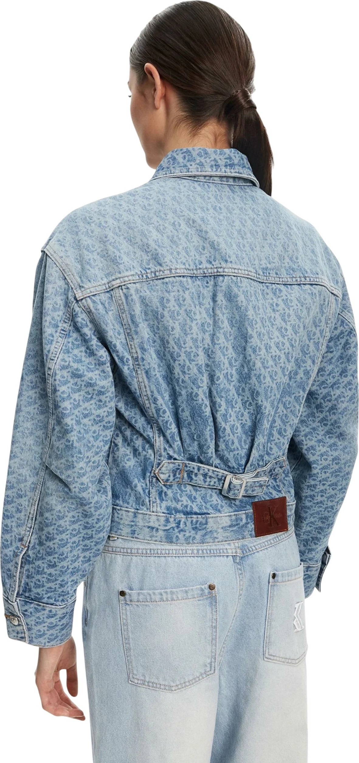 Jakne për femra Calvin Klein Jeans Cinched Trucker CK L LV047C782G, denim e çelët [Madhësia: M]