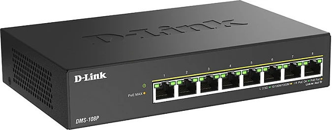 Switch D-Link DMS-108P, 8-Port 2.5G, PoE++ 230W, fanless, i zi