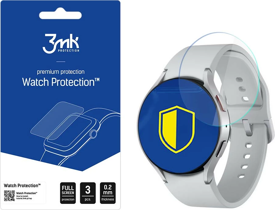 Mbrojtës ekrani për smartwatch 3mk Protection Watch Protection FlexibleGlass Lite, për Samsung Galaxy Watch 6 44mm, Set 3 copë
