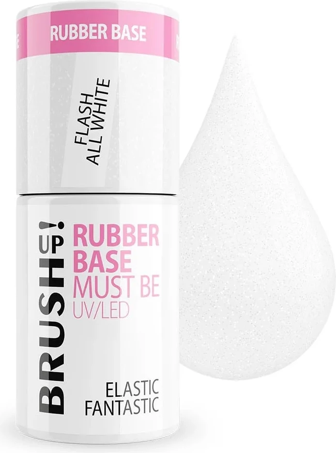 Bazë elastike për thonj BrushUp! Flash All White për femra 5g