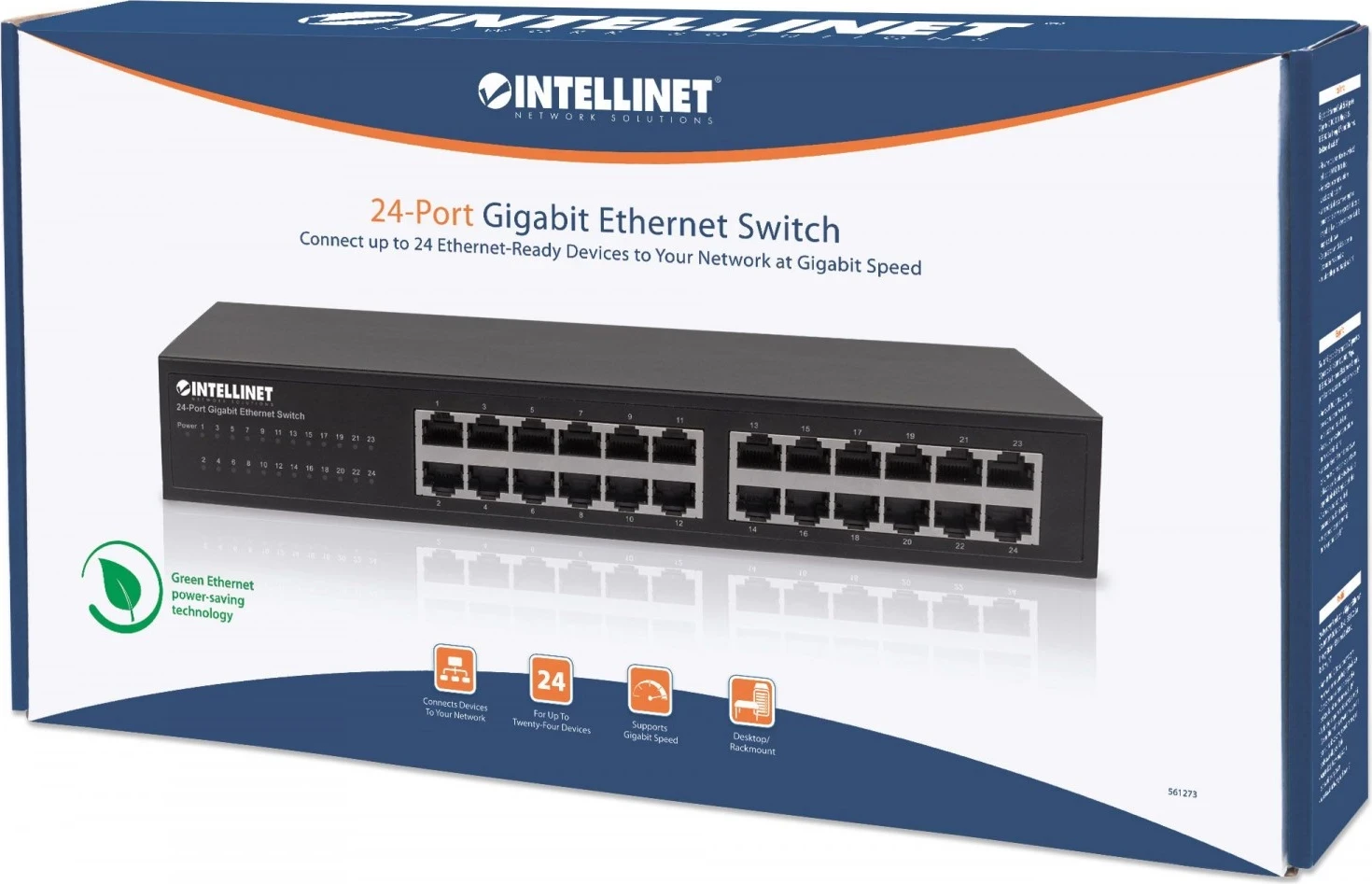 Switch Gigabit Intellinet 561273, 24x RJ45