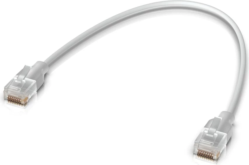Kabëll rrjeti Ubiquiti UACC-Cable-Patch-EL-0.3M-W, Cat6, Translucent, Bardhë