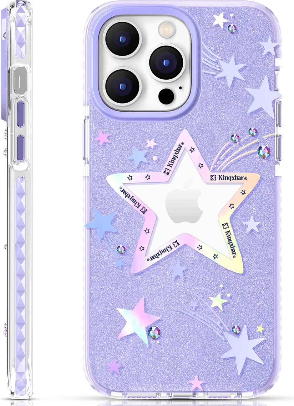 Mbështjellës Kingxbar Heart Star Series për iPhone 14 Plus, vjollcë star