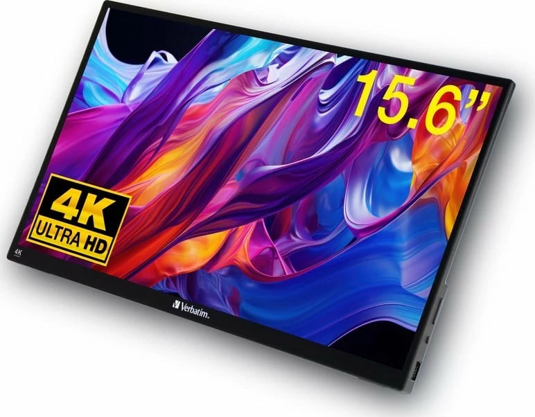 Monitor portativ Verbatim PMT-15-4K 15.6\" 4K UHD touch, i zi, set me mbështjellës neopreni