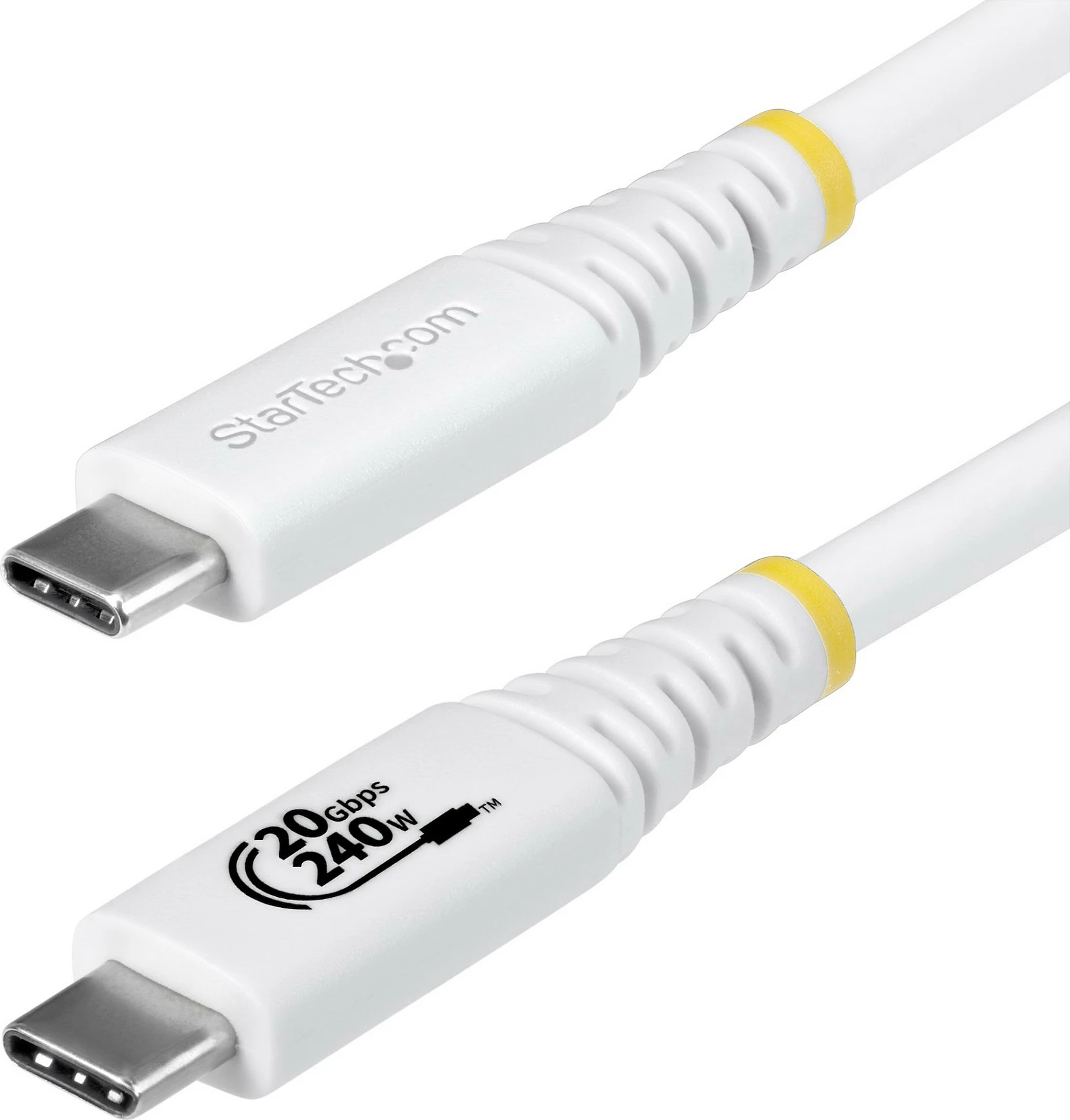 Kabl USB4 StarTech USB-C në USB-C, 2m, 20Gbps, 240W PD, 4K 120Hz, i bardhë