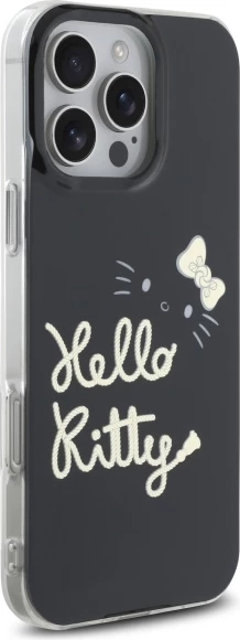 Mbështjellës Hello Kitty IML Golden Diva MagSafe për iPhone 16 Pro Max, Zi