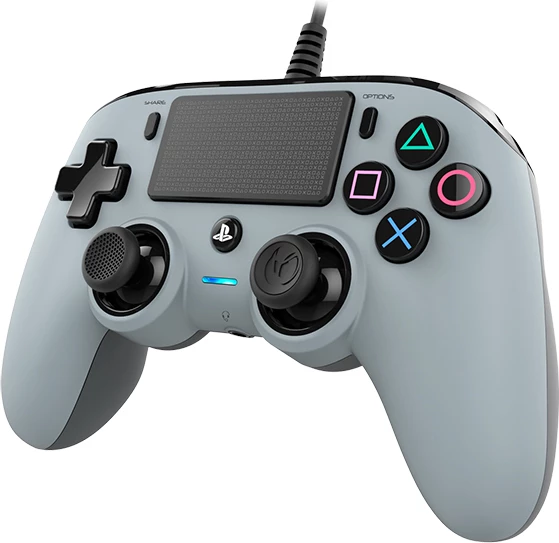 Kontroller loje NACON PS4 Wired, me kabllo 3 m, vibrim, touchpad, jack 3.5 mm, Gri