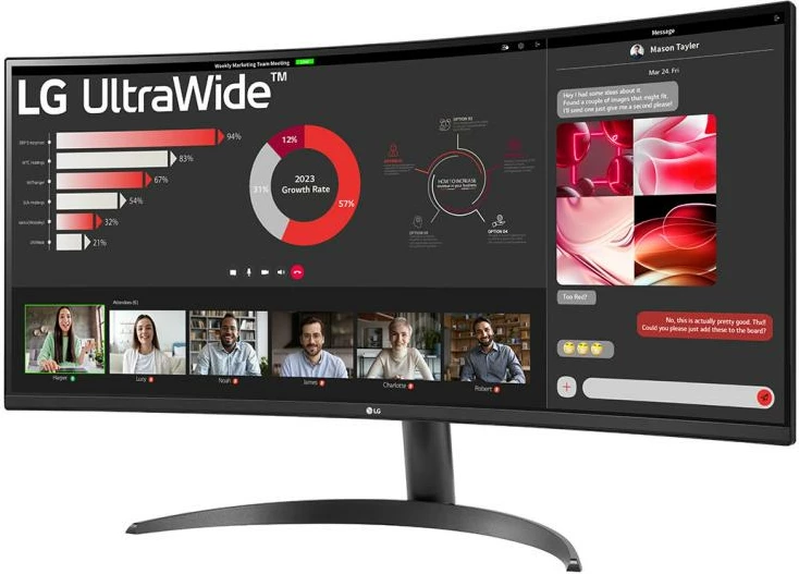 Monitor, LG, 34WR50QK-B 34WR50QKB (34WR50QK-B.AEU), 32", i sheshtë TFT/LCD, e zezë
