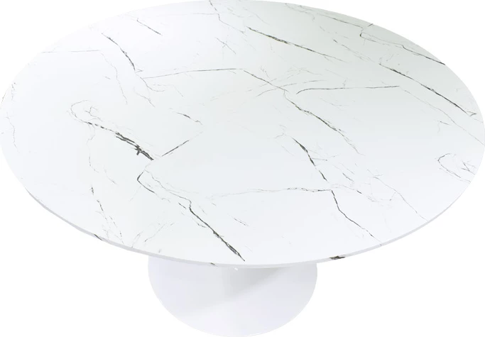 Tavolinë Balou, MDF, pamje mermeri, e bardhë, D120x76cm