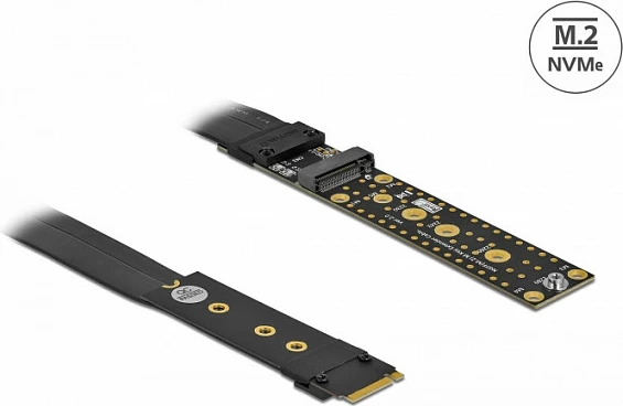 Kartë riser DeLOCK M.2 Key M, zgjatues NVMe, kabllo 20 cm, e zezë