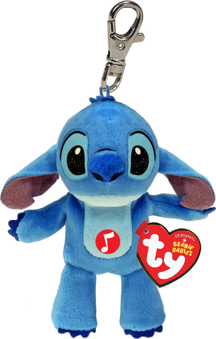 Lodër e Butë Muzikore Ty Beanie Babies Disney Stitch me Unazë Çelësi