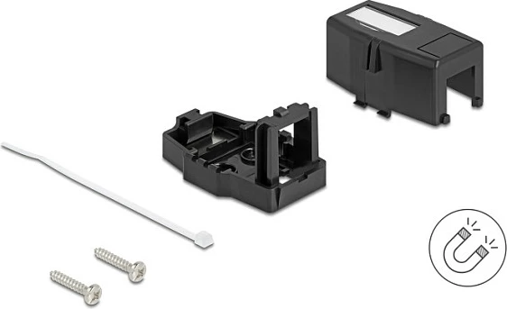 Kuti montimi Keystone DeLOCK 85840, plastike, me magnet, e zezë