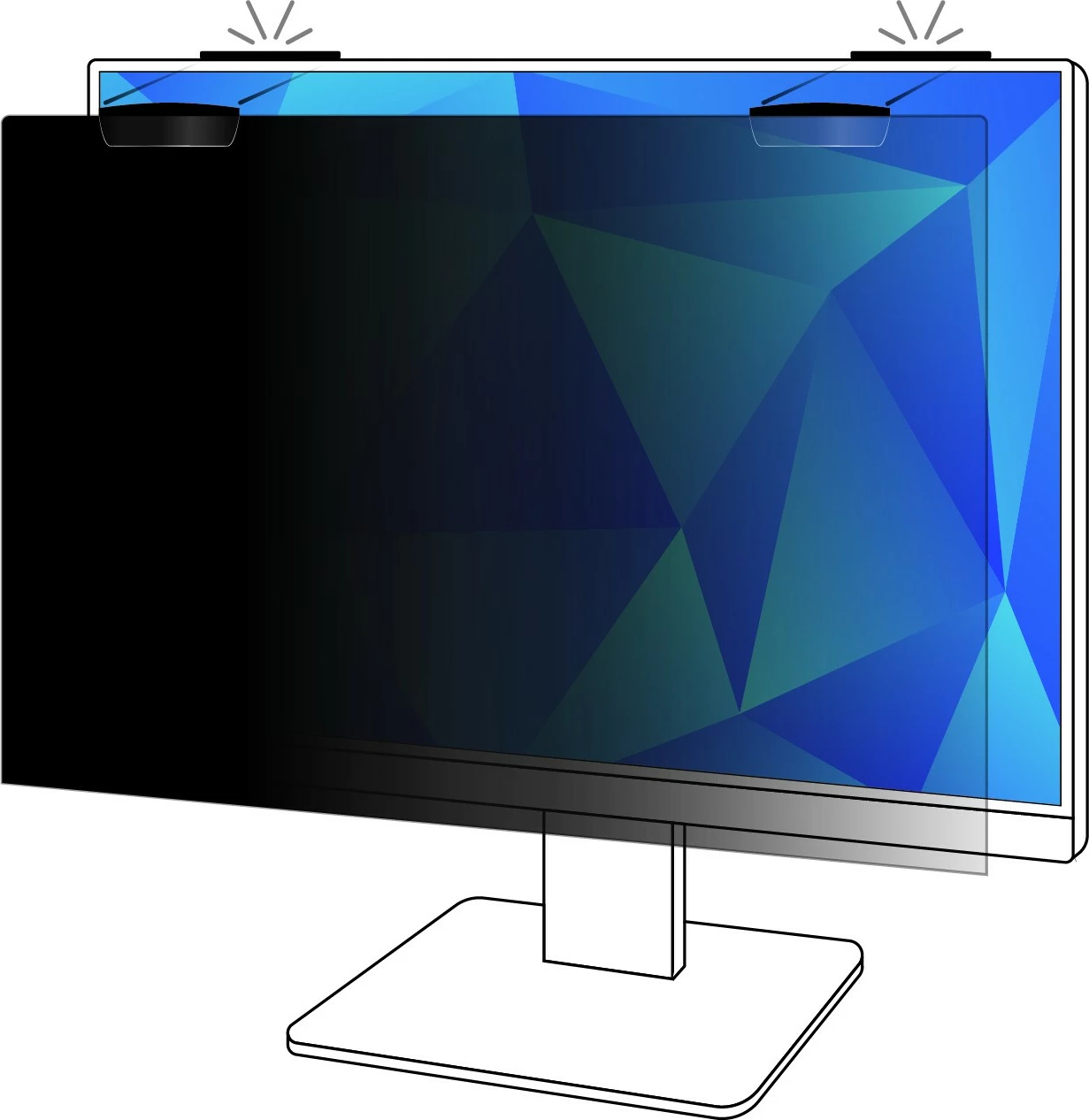 Filter privatësie 3M PF240W9EM për monitor 24 inç, 16:9, magnetik, i zi